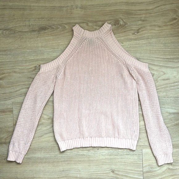 Forever 21 Pink Cold Shoulder Sweater Womens Size Medium - Picture 2 of 6